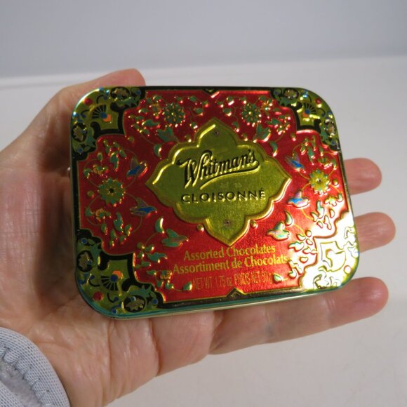 Mini Embossed Whitman's Metal Candy Tin Container 1920's reproduction colorful - Picture 3 of 11